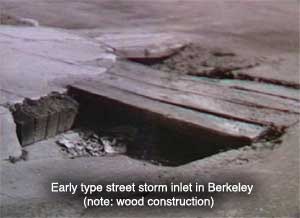 old wooden storm inlet