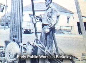 Berkeley Public Works painting lamp pole