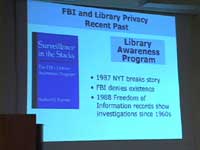 slide presentation FBI and Library Privacy