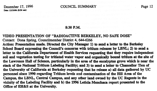 council summary dec 17, 1996