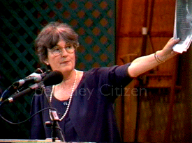 Dr. Helen Caldicott addressing the health issues associated to radiation exposure from the Tritium Labeling facility at Lawrence Berkeley National Laboratory