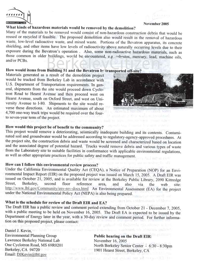 Bevatron Demolition Notice