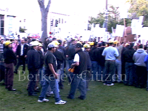 PSC Union protesting at Berkeley City Council